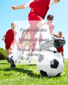 Kids kicking soccer ball with soccer boots